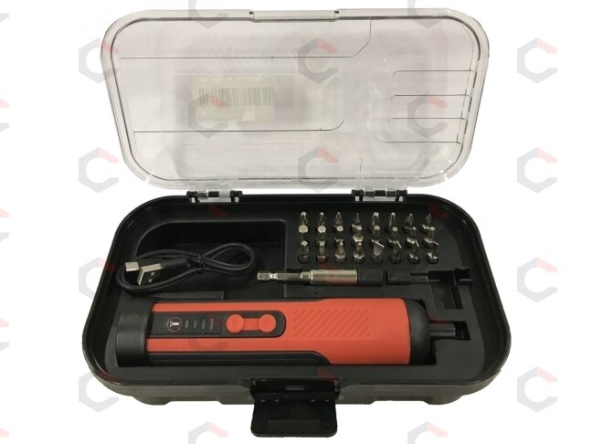 Akumuliatorinis atsuktuvas | USB | su antgalių rinkiniu | 24 vnt. (CES26) 2 Akumuliatorinis atsuktuvas | USB | su antgalių rinkiniu | 24 vnt. (CES26) 2