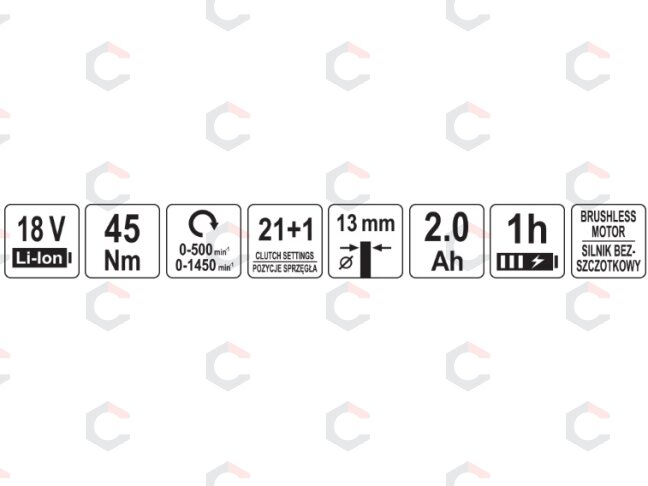 Akumuliatorinis bešepetėlinis gręžtuvas 18V 45NM | 2Ah (YT-827788) 5