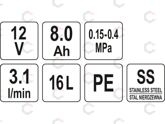 Akumuliatorinis kuprinis purkštuvas | 8 Ah | 12V | 16 l (89610) 5 Akumuliatorinis kuprinis purkštuvas | 8 Ah | 12V | 16 l (89610) 5