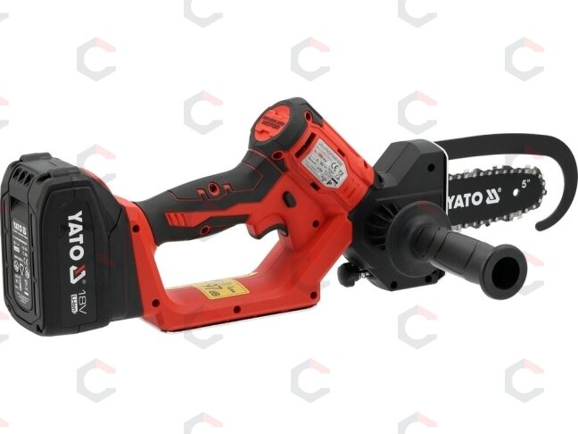 Akumuliatorinis mini grandininis pjūklas staliui | 18 V 4 Ah | bepetėlis | 158,5 mm (6") (YT-828115) 4 Akumuliatorinis mini grandininis pjūklas staliui | 18 V 4 Ah | bepetėlis | 158,5 mm (6") (YT-828115) 4