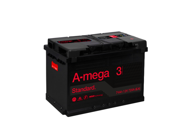 Akumuliatorius A-Mega Standard 12V 74Ah 720A EN (3MS74R) Akumuliatorius A-Mega Standard 12V 74Ah 720A EN (3MS74R)