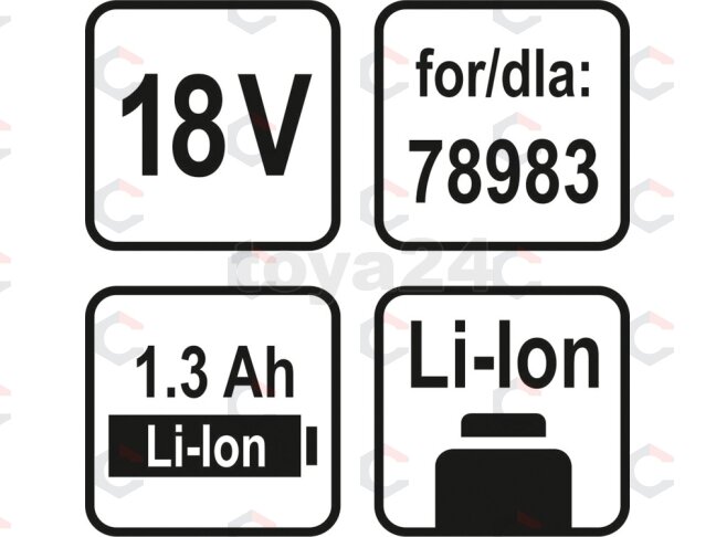 Akumuliatorius LI-ION 18V 1,3 AH (78987) 2 Akumuliatorius LI-ION 18V 1,3 AH (78987) 2