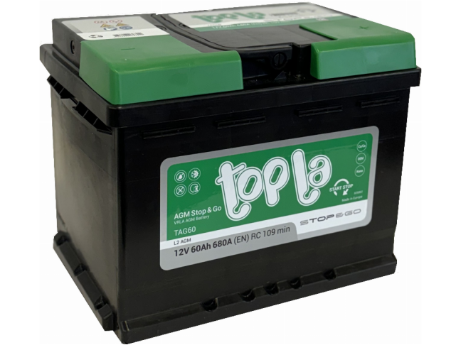 Akumuliatorius Topla AGM | Stop & Go | 60Ah 680A EN (TTAGM60R) Akumuliatorius Topla AGM | Stop & Go | 60Ah 680A EN (TTAGM60R)