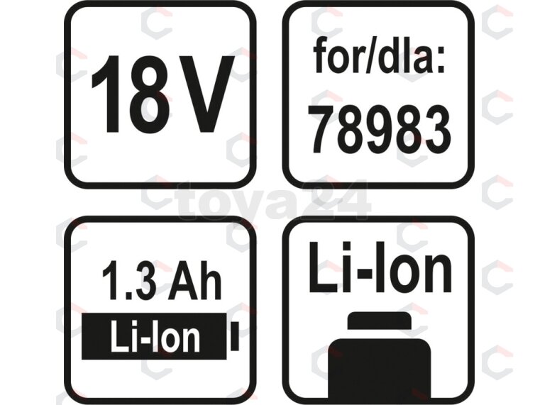 Akumuliatorius LI-ION 18V 1,3 AH (78987) 2 Akumuliatorius LI-ION 18V 1,3 AH (78987) 2