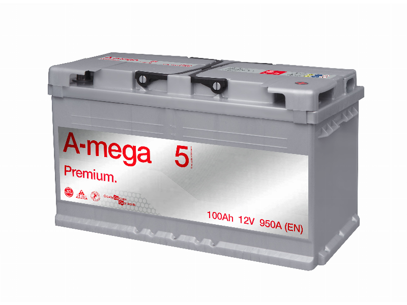 Akumuliatorius A-Mega Premium 12V 100Ah 950A EN (5MP100R) Akumuliatorius A-Mega Premium 12V 100Ah 950A EN (5MP100R)