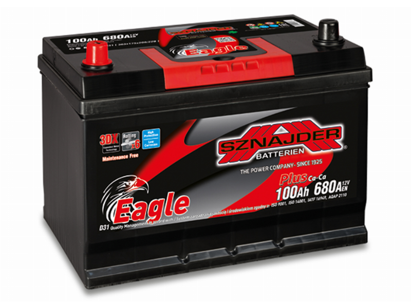 Akumuliatorius Sznajder EAGLE PLUS | 12V 100Ah 680A EN (SZE-A-100L)