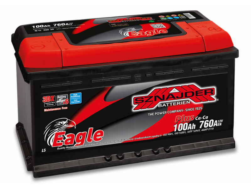Akumuliatorius Sznajder EAGLE PLUS | 12V 100Ah 760A EN (SZE100R) Akumuliatorius Sznajder EAGLE PLUS | 12V 100Ah 760A EN (SZE100R)