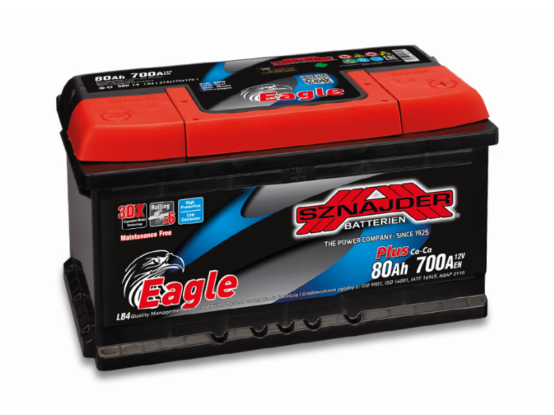 Akumuliatorius Sznajder EAGLE PLUS | 12V 80Ah 700A EN (SZE80R) Akumuliatorius Sznajder EAGLE PLUS | 12V 80Ah 700A EN (SZE80R)