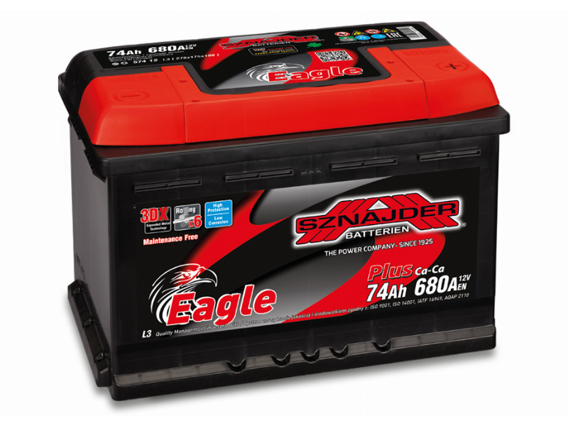 Akumuliatorius Sznajder EAGLE PLUS | 12V 74Ah 680A EN (SZE74R) Akumuliatorius Sznajder EAGLE PLUS | 12V 74Ah 680A EN (SZE74R)