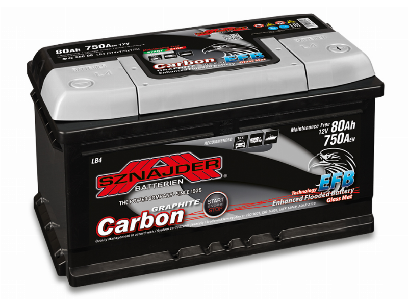 Akumuliatorius Sznajder START-STOP CARBON EFB | 12V 80Ah 750A EN (SZEFB80R) Akumuliatorius Sznajder START-STOP CARBON EFB | 12V 80Ah 750A EN (SZEFB80R)
