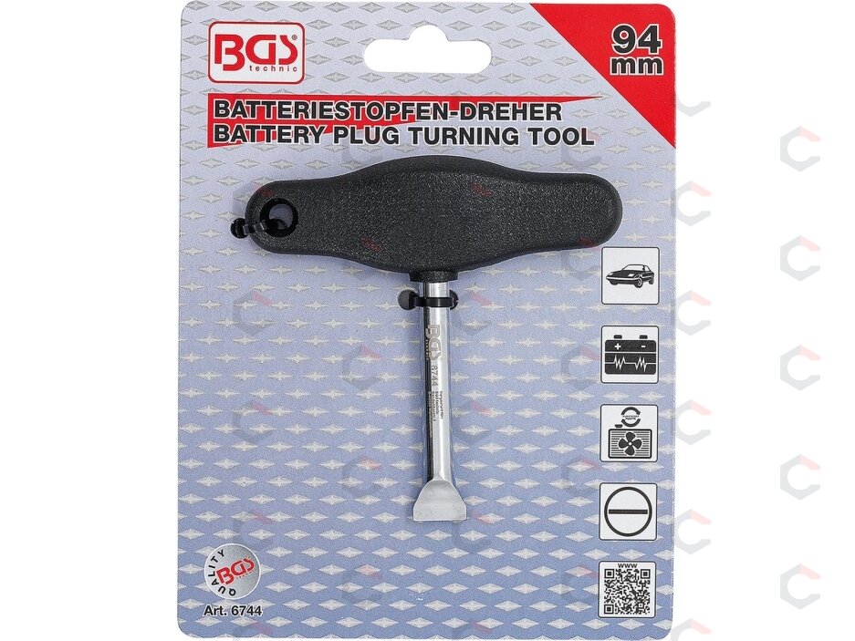 Akumuliatoriaus kamščių atsukimo įrankis | su T rankena (6744) 2