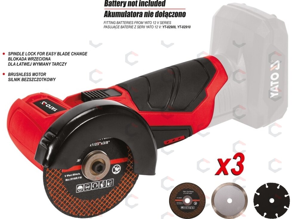Akumuliatorinis bešepetėlinis pjoviklis | 76 mm | be baterijos (YT-82905) 6 Akumuliatorinis bešepetėlinis pjoviklis | 76 mm | be baterijos (YT-82905) 6