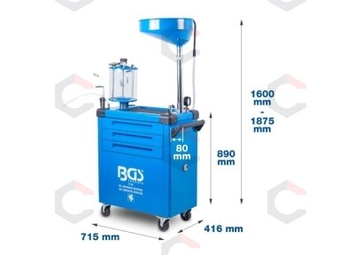 Alyvos aptarnavimo stotelė su alyvos filtrų raktų rinkiniu | 70 l (7119)