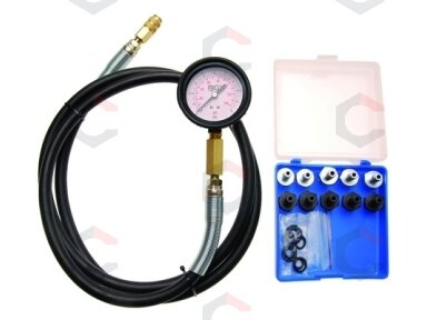Alyvos slėgio matavimo rinkinys su 2 m žarna ir adapteriais (8402) Alyvos slėgio matavimo rinkinys su 2 m žarna ir adapteriais (8402)