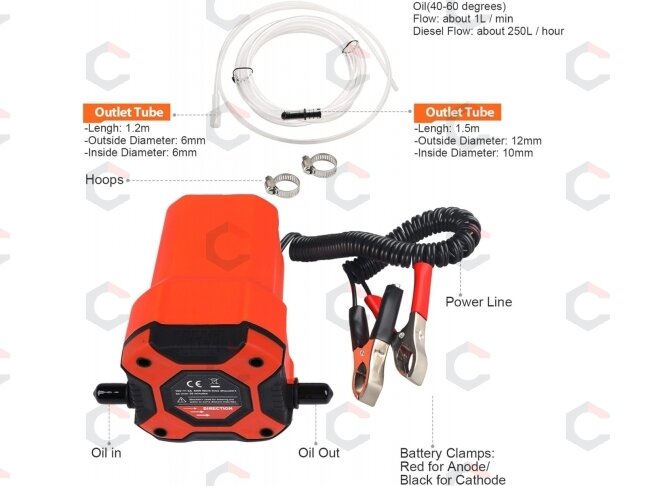 Alyvos ir dyzelino išsiurbimo siurblys | 12 V | 80 W (EP12B) 4 Alyvos ir dyzelino išsiurbimo siurblys | 12 V | 80 W (EP12B) 4