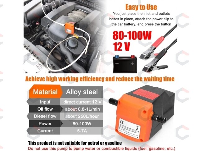 Alyvos ir dyzelino išsiurbimo siurblys | 12 V | 60–80 W (EP12C) 1