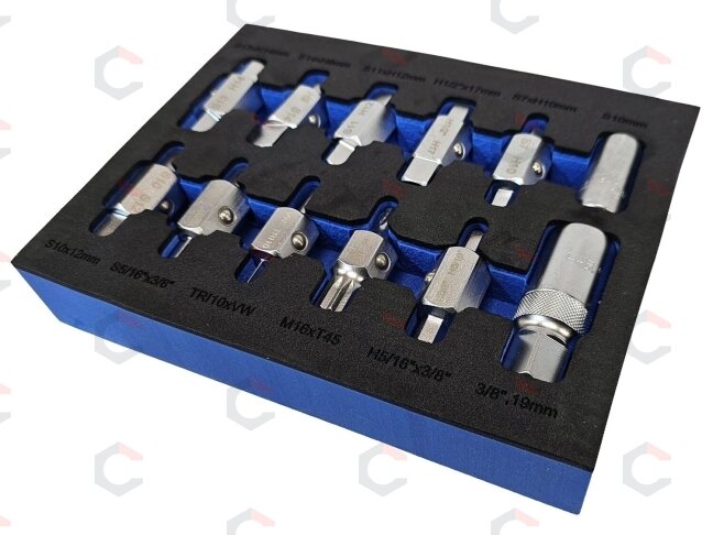 Alyvos išleidimo antgalių rinkinys | 12,5 mm (1/2") | 12 vnt. (SK12M) 2 Alyvos išleidimo antgalių rinkinys | 12,5 mm (1/2") | 12 vnt. (SK12M) 2
