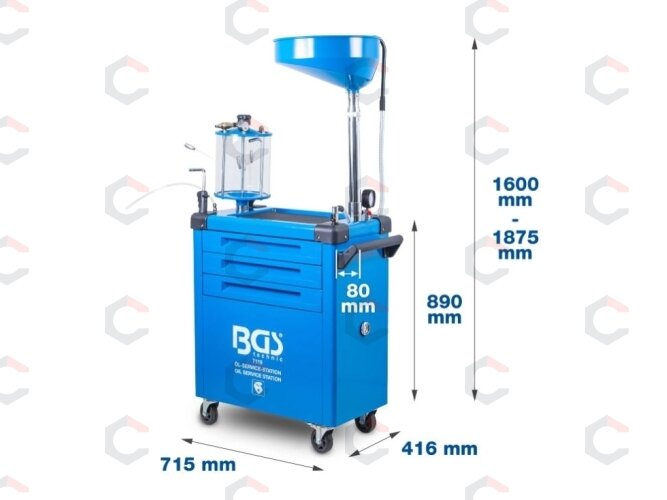 Alyvos aptarnavimo stotelė su alyvos filtrų raktų rinkiniu | 70 l (7119) 1 Alyvos aptarnavimo stotelė su alyvos filtrų raktų rinkiniu | 70 l (7119) 1