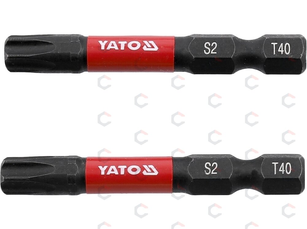 Antgaliai smūginiai | 6,3 mm (1/4") | S2 | T-Star (Torx) T40 | 2 vnt. (YT-78057) Antgaliai smūginiai | 6,3 mm (1/4") | S2 | T-Star (Torx) T40 | 2 vnt. (YT-78057)