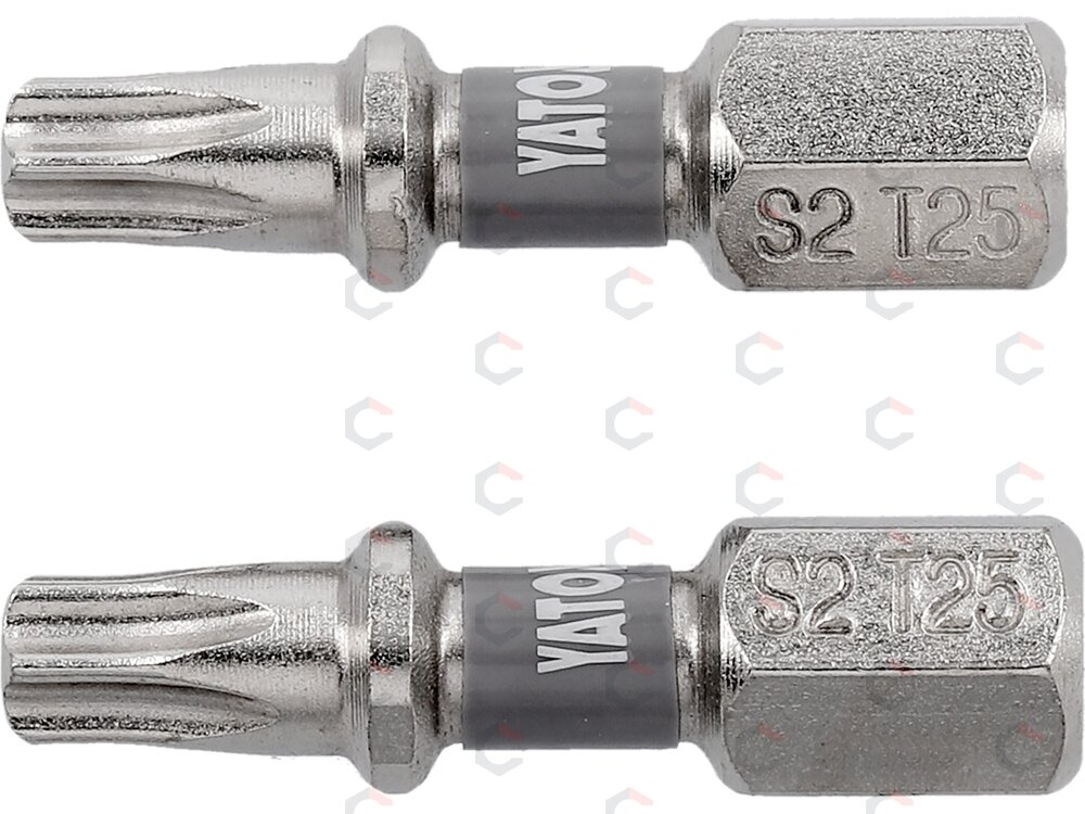 Antgaliai | 6,3 mm (1/4") | S2 Ni | T-Star (Torx) T25 | 2 vnt. (YT-78014) Antgaliai | 6,3 mm (1/4") | S2 Ni | T-Star (Torx) T25 | 2 vnt. (YT-78014)