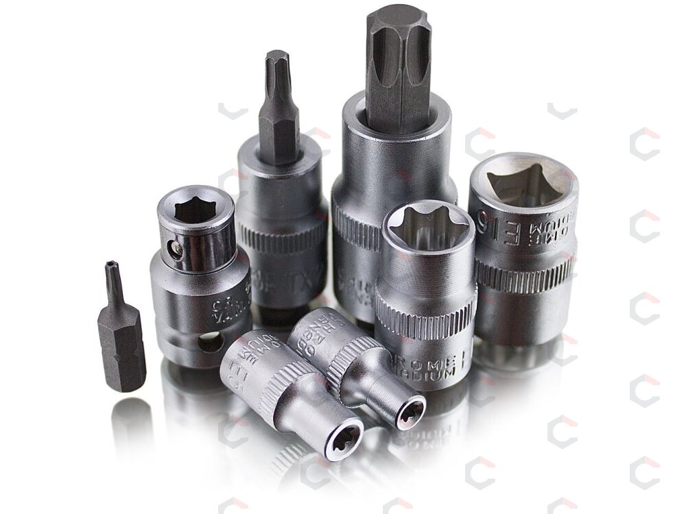 Antgalių ir galvučių rinkinys | E-Star E4-E20 / T8-T55 | 6.3 mm (1/4") / 10 mm (3/8") / 12,5 mm (1/2") | 30 vnt. (SK-TS30) 1 Antgalių ir galvučių rinkinys | E-Star E4-E20 / T8-T55 | 6.3 mm (1/4") / 10 mm (3/8") / 12,5 mm (1/2") | 30 vnt. (SK-TS30) 1