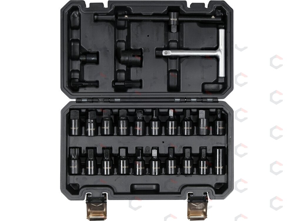 Antgalių rinkinys alyvos išleidimo varžtams | 3/8" (10 mm) | 26 vnt. (YT-05998) 1 Antgalių rinkinys alyvos išleidimo varžtams | 3/8" (10 mm) | 26 vnt. (YT-05998) 1