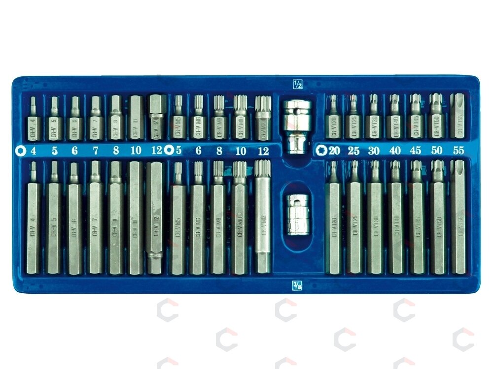 Antgalių rinkinys | metalinė dėžutė | 40 vnt. (66400) Antgalių rinkinys | metalinė dėžutė | 40 vnt. (66400)