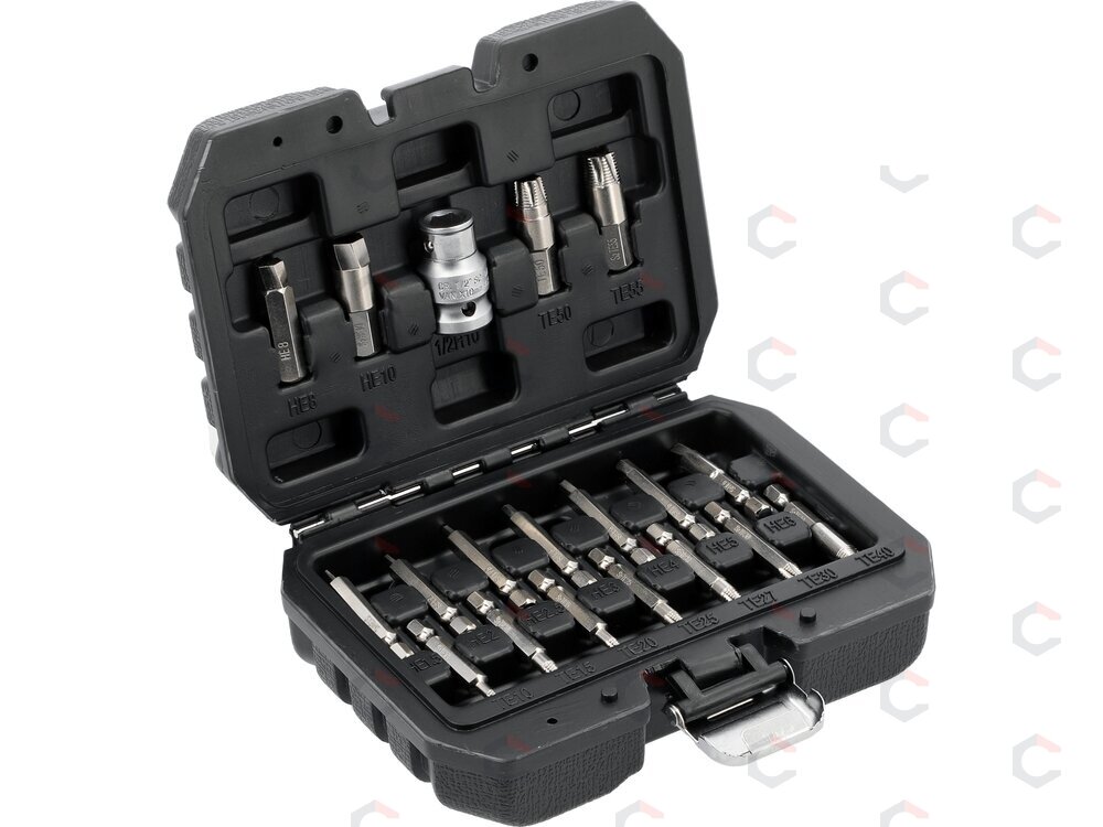 Antgalių rinkinys | sugadintiems T-Star (Torx) ir Hex | 19 vnt. (YT-04584) 3 Antgalių rinkinys | sugadintiems T-Star (Torx) ir Hex | 19 vnt. (YT-04584) 3