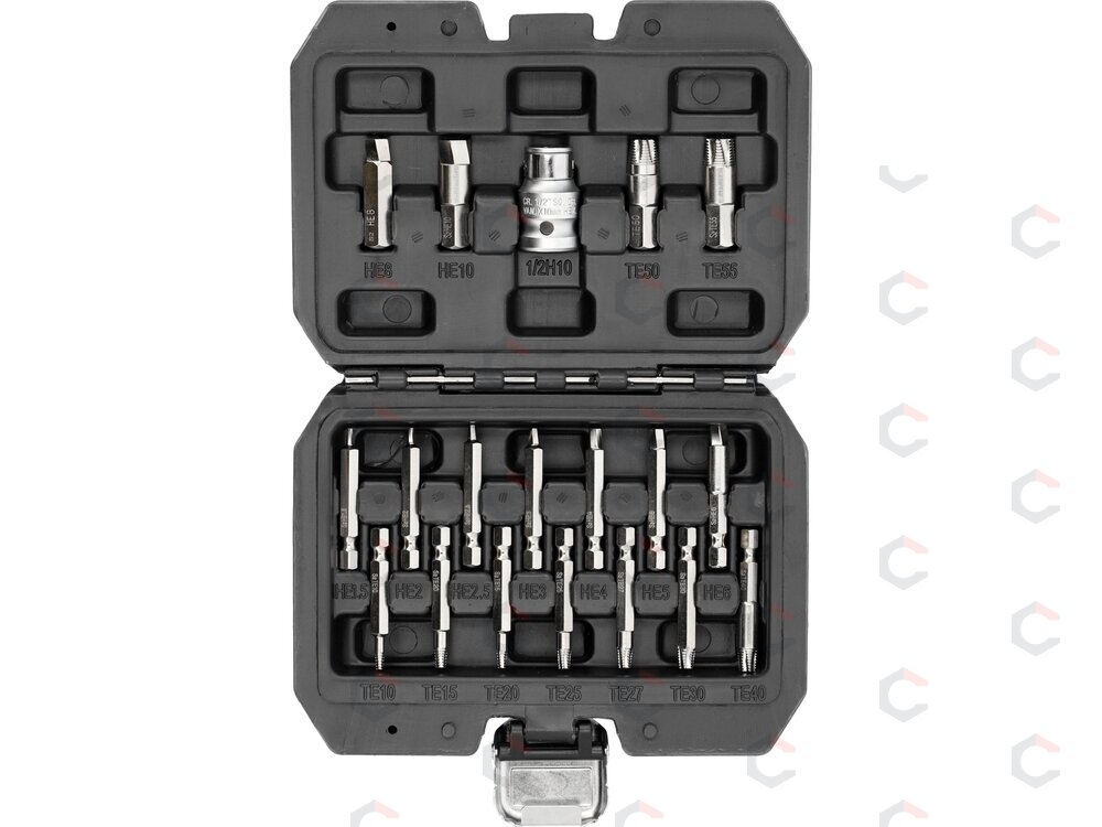 Antgalių rinkinys | sugadintiems T-Star (Torx) ir Hex | 19 vnt. (YT-04584) Antgalių rinkinys | sugadintiems T-Star (Torx) ir Hex | 19 vnt. (YT-04584)