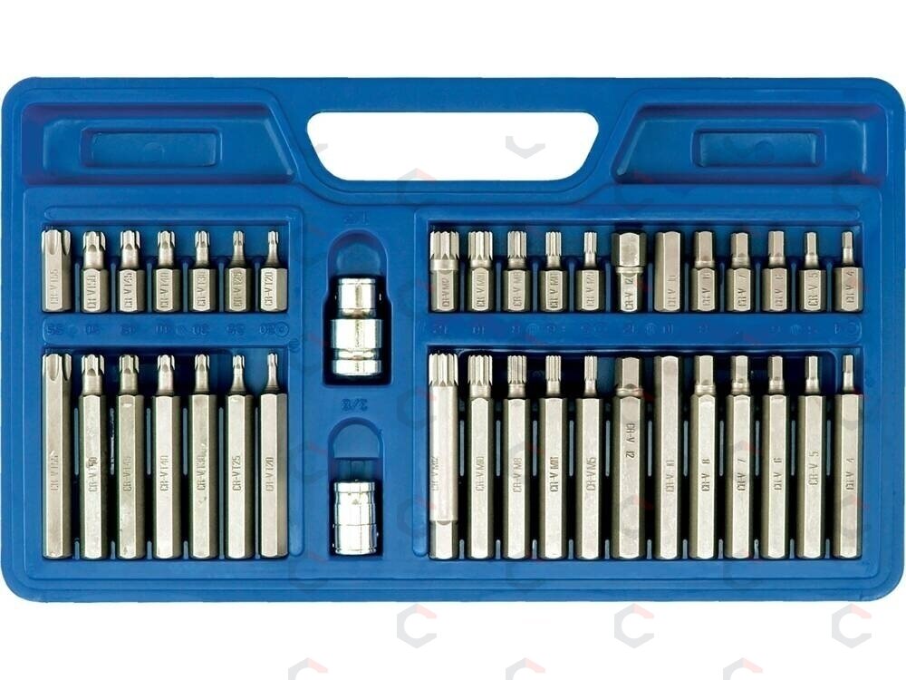 Antgalių rinkinys Torx/Hex/Spline | CrV 6150 | 40 vnt. (66410) Antgalių rinkinys Torx/Hex/Spline | CrV 6150 | 40 vnt. (66410)