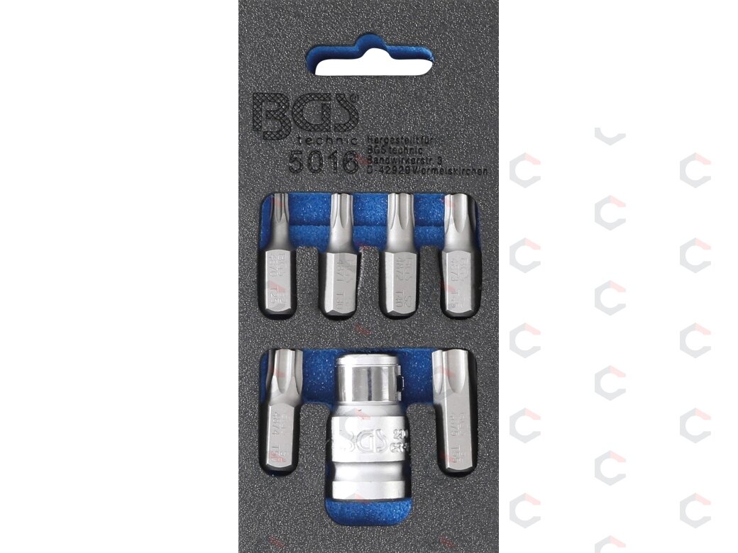 Antgalių komplektas | 10 mm (3/8") | T-Star (Torx) | 7 vnt. (5016) Antgalių komplektas | 10 mm (3/8") | T-Star (Torx) | 7 vnt. (5016)