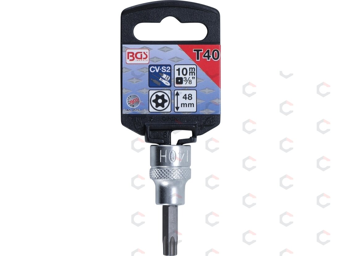 Antgalis įpresuotas į galvutę | 10 mm (3/8") | T-Star su skyle | (Torx) T40 (2575) 1