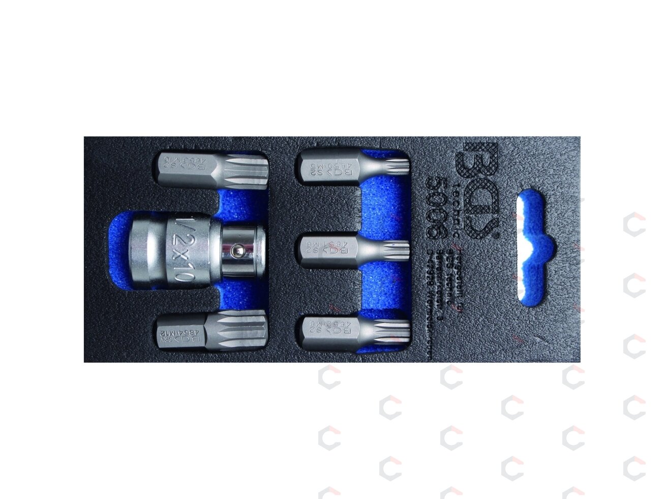 Antgalių komplektas | 10 mm (3/8") | Spline (XZN) | 6 vnt. (5006) 1 Antgalių komplektas | 10 mm (3/8") | Spline (XZN) | 6 vnt. (5006) 1
