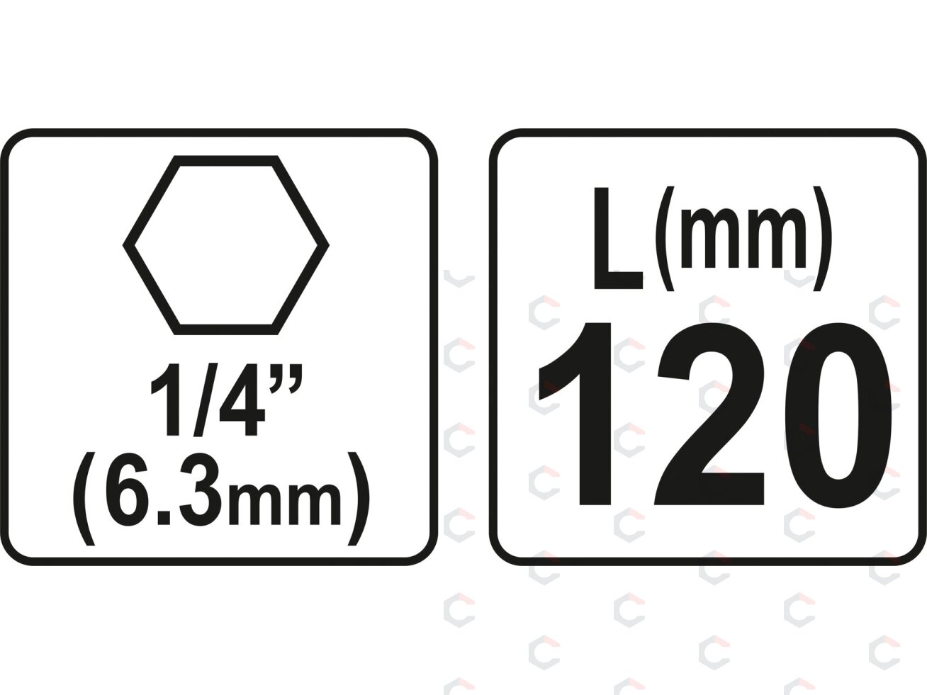 Antgalių laikiklis magnetinis 1/4", 120 mm (YT-04671) 2