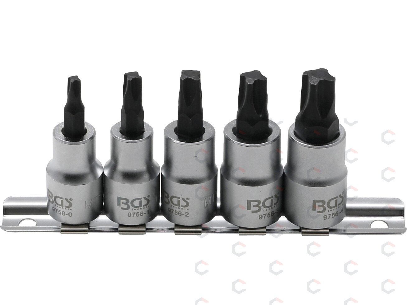Antgalių rinkinys | 10 mm (3/8") | 4-kampų profilis (MTS-Mortorq) MTS0 - MTS04 | 5 pcs. (9756)