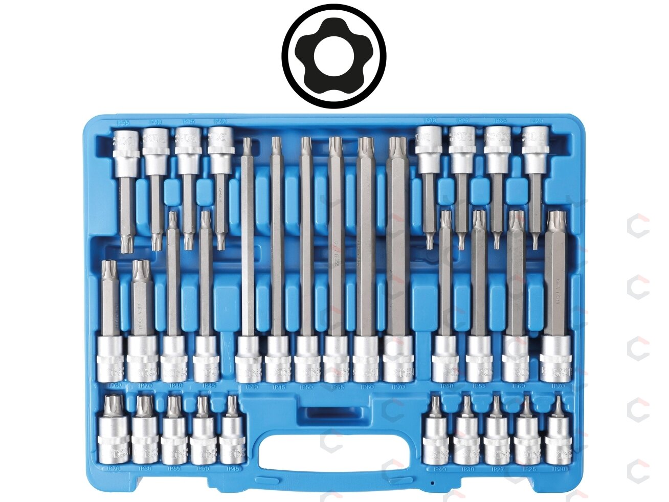Antgalių galvučių rinkinys BGS | 1/2" | TORX Plus Security TPS20–TPS70 | 32 vnt. (5191) 6