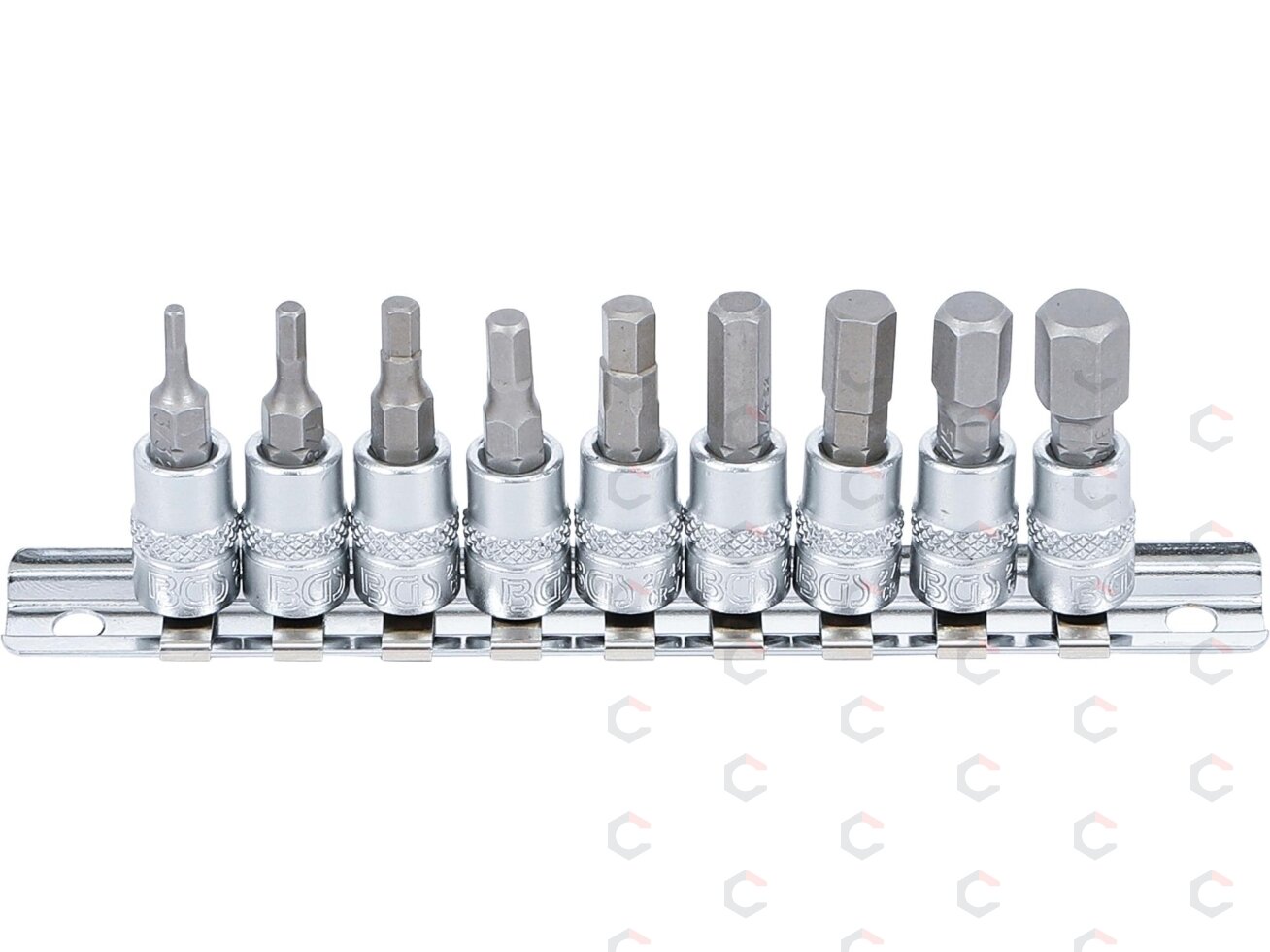 Antgalių rinkinys | 6.3 mm (1/4") | hex šešiakampis | coliniai dydžiai 3/32" - 3/8 "| 9 vnt. (2749) 2
