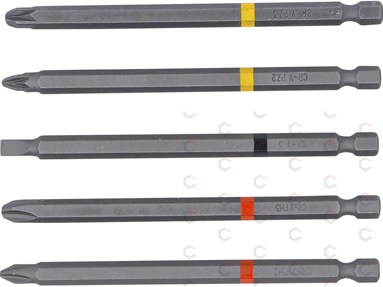 Ilgų sukimo antgalių rinkinys | PH / PZ / SL profiliai | 1/4" | 110 mm | 5 vnt. (4832) 3 Ilgų sukimo antgalių rinkinys | PH / PZ / SL profiliai | 1/4" | 110 mm | 5 vnt. (4832) 3