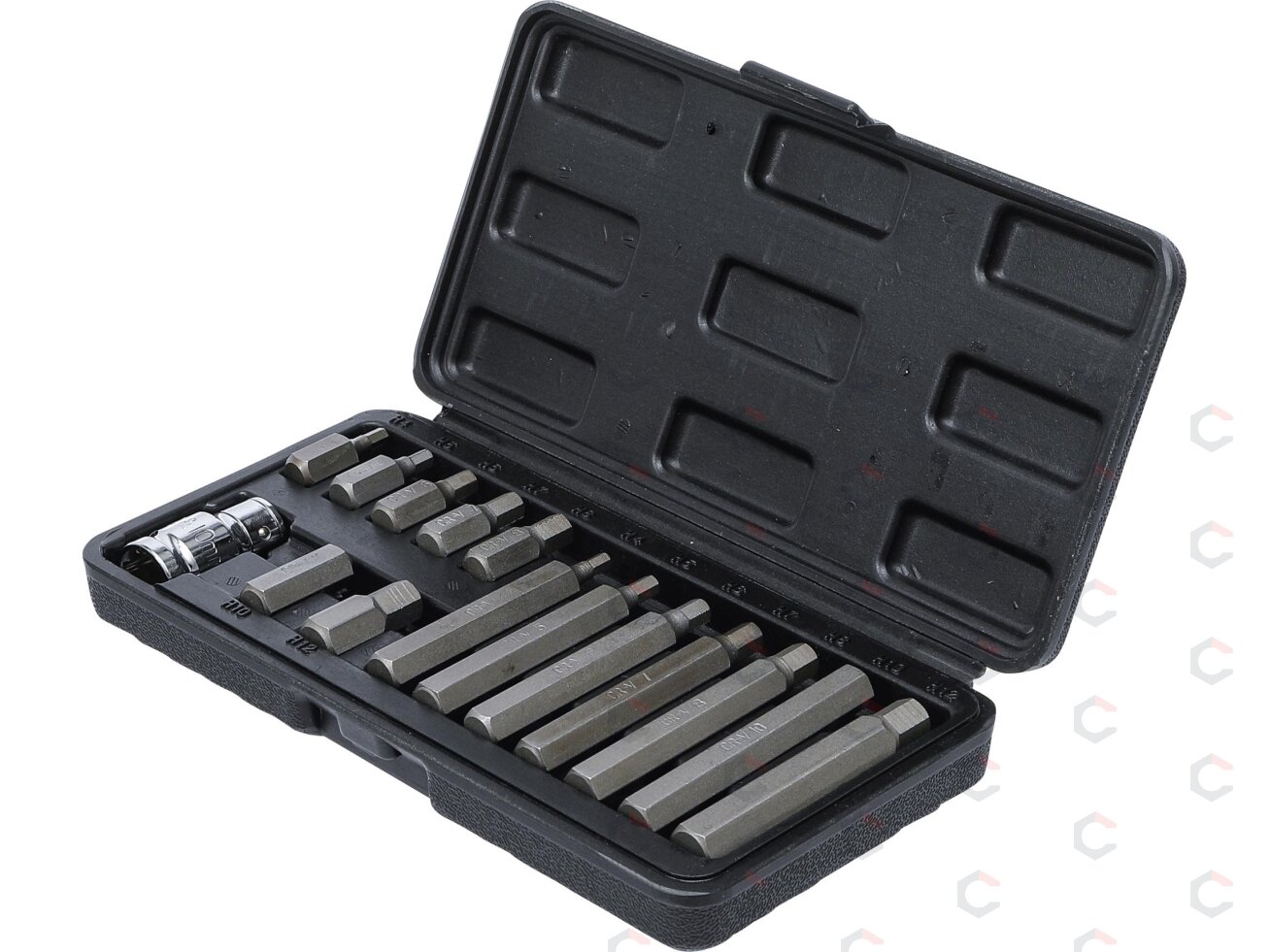 Antgalių rinkinys Hex šešiakampiai | trumpas / ilgas | 10 mm (3/8") storio | 15 vnt. (5070) 2