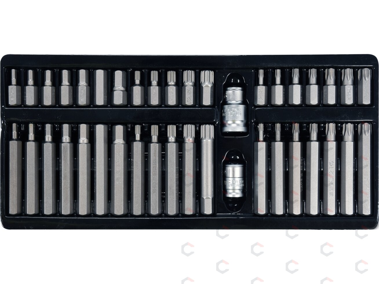 Atsuktuvų antgalių rinkinys | Torx, Hex, Spline | 40 vnt. (YT-0400) 3 Atsuktuvų antgalių rinkinys | Torx, Hex, Spline | 40 vnt. (YT-0400) 3