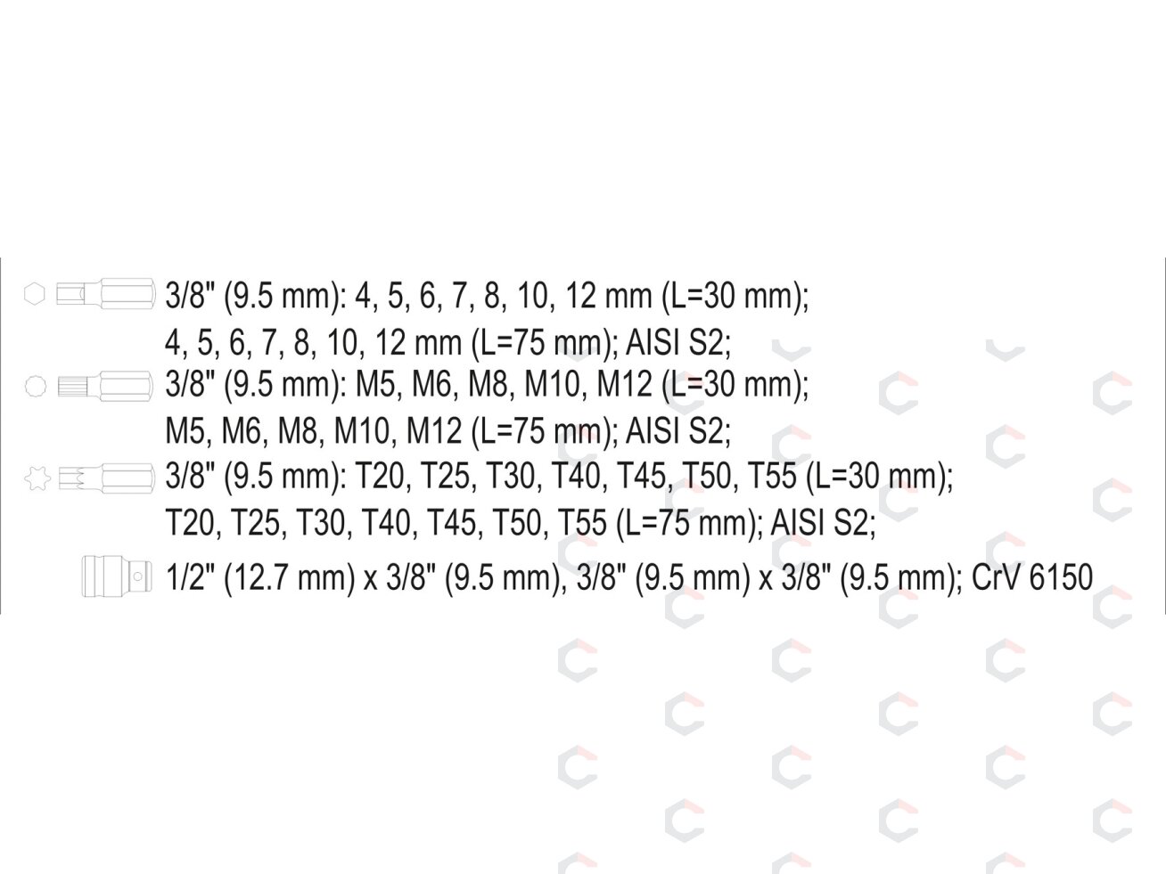 Atsuktuvų antgalių rinkinys | Torx, Hex, Spline | 40 vnt. (YT-0400) 4 Atsuktuvų antgalių rinkinys | Torx, Hex, Spline | 40 vnt. (YT-0400) 4