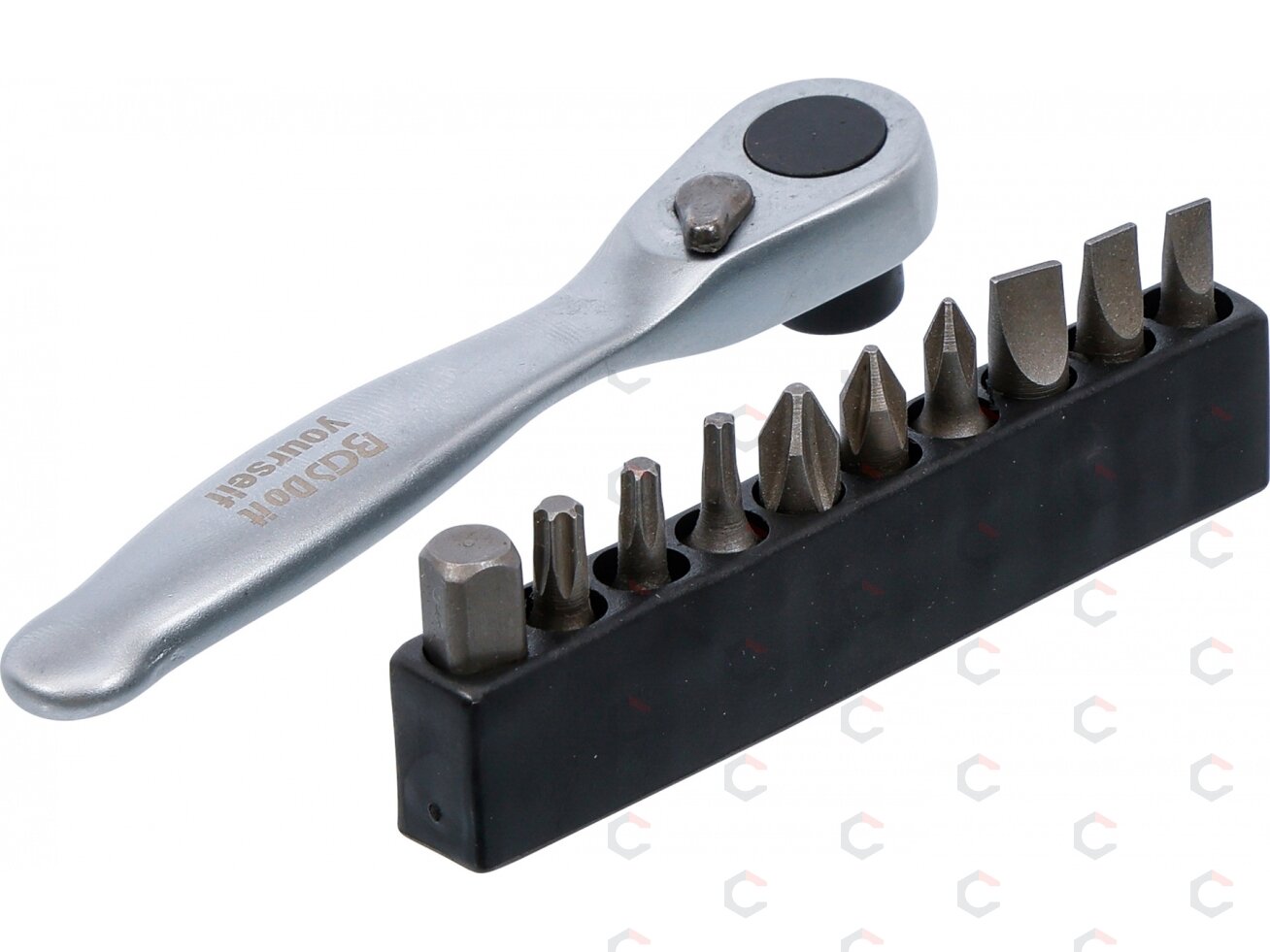 Antgalių rinkinys su terkšle | 6,3 mm (1/4") | 11 vnt. (90110) 1
