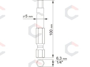Antgaliai HEX šešiakampiai su skyle 1/4", 2vnt: H3x100mm; H5x100mm (YT-0494) 1 Antgaliai HEX šešiakampiai su skyle 1/4", 2vnt: H3x100mm; H5x100mm (YT-0494) 1