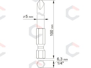 Antgaliai kryžminiai trikampiai 1/4", 2vnt, : NR1 X100MM; NR3 X100MM (YT-0496) 1
