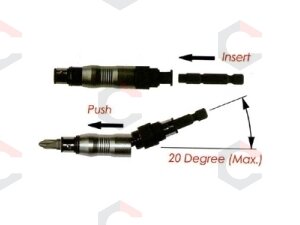 Antgalių laikiklis tiesus/šarnyrinis 94mm, 1/4"-1/4" (KH0604) 1 Antgalių laikiklis tiesus/šarnyrinis 94mm, 1/4"-1/4" (KH0604) 1