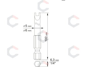 Antgaliai dviūsiai 1/4", 2vnt, : NR6 X100MM; NR10 X100MM (YT-0499) 3