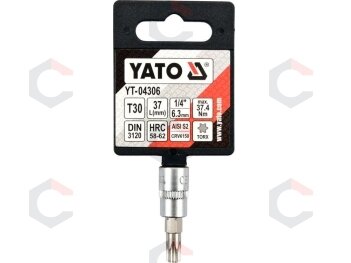 Antgalis įpresuotas į galvutę | 6.3 mm (1/4") | T-Star (Torx) T30 (YT-04306) 2 Antgalis įpresuotas į galvutę | 6.3 mm (1/4") | T-Star (Torx) T30 (YT-04306) 2