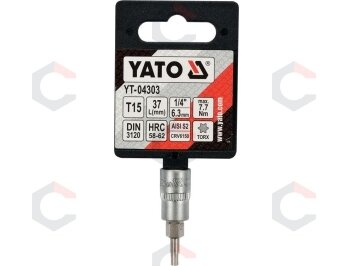 Antgalis įpresuotas į galvutę | 6.3 mm (1/4") | T-Star (Torx) T15 (YT-04303) 2 Antgalis įpresuotas į galvutę | 6.3 mm (1/4") | T-Star (Torx) T15 (YT-04303) 2