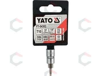 Antgalis įpresuotas į galvutę | 6.3 mm (1/4") | T-Star (Torx) T10 (YT-04302) 2 Antgalis įpresuotas į galvutę | 6.3 mm (1/4") | T-Star (Torx) T10 (YT-04302) 2