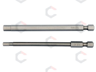 Antgaliai HEX šešiakampiai su skyle 1/4", 2vnt: H4x100mm; H6x100mm (YT-0495)